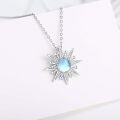 wholesale 925 Sterling Silver Blue Opal Sun & Moon Pendant Necklaces for Women - I Love You to the Moon and Back-0-1