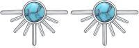 wholesale 925 Sterling Silver Gold Moonstone Starburst Stud Earrings for Women and Girls-Turquoise