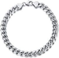 wholesale Sterling Silver Cuban Link Chain Bracelet for Men Women 3mm 4mm 7mm Lobster Clasp 7 9 Inch-Width:3MM; Length:7 Inch