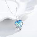wholesale 925 Sterling Silver Mermaid Scales Heart-Shaped Pendant Necklace for Women - Valentine's Day Gifts-0-1