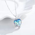 wholesale 925 Sterling Silver Mermaid Scales Heart-Shaped Pendant Necklace for Women - Valentine's Day Gifts-0-1