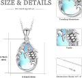 wholesale 925 Sterling Silver Moonstone Sea Life Pendant Necklace with Turtle and Wave Design for Women-0-1