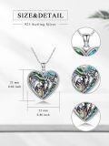 wholesale 925 Sterling Silver Abalone Shell Gothic Skull & Witch's Heart Pendant with Black Cat and Horse Design on Chain-0-1