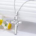 wholesale 925 Sterling Silver Birthstone Crown Cross Pendant Necklace for Women-0-3