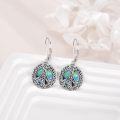 wholesale 925 Sterling Silver Celtic Knot Abalone Shell Leverback Drop Earrings-0-2
