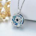 wholesale 925 Sterling Silver Celtic Knot Pendant with Blue Crystal and Black Onyx Stone Necklace-0-3