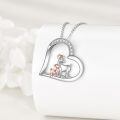 wholesale 925 Sterling Silver Goat Family Heart Pendant Necklace s for Women Animal Lovers-0-1