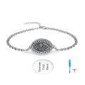 wholesale 925 Sterling Silver Oxidized Floral Oval Locket Bracelet With Filling Tool Set-0-0