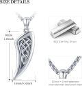 wholesale 925 Sterling Silver Oxidized Celtic Knot Tooth Pendant Necklace for Men & Women-0-2
