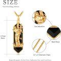 wholesale Gold 925 Sterling Silver Black Onyx Saint Sebastian Prayer Necklace for Men Women-0-5