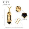wholesale 925 Sterling Silver Gold Plated Saint Sebastian Black Onyx Pendant Necklace-0-5