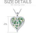 wholesale TOUPOP Celtic Heart Necklace For Women Silver August Peridot Heart Crystal Celtic Knot Jewelry Gift For Women Sister Wife Mom Graduation Gifts Birthday Valentine's Mother's Day Christmas Gift -0-3