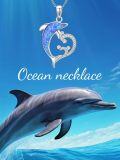 wholesale TOUPOP Sterling Silver Turtle/dolphin/conch/jellyfish/octopus Pendant Necklace Opal Abalone Shell Turquoise Jewelry Cute Ocean Animals Necklace Gifts For Women -0-3