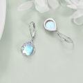 wholesale 925 Sterling Silver Blue Moonstone Lily of the Valley Filigree Teardrop Dangle Leverback Earrings-0-3