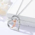wholesale 925 Sterling Silver Heart-Shaped Basketball Player Pendant Necklace with Quote She Believed She Could So She Did - Sports Themed s for Women-0-1