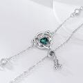 wholesale 925 Sterling Silver Emerald Claddagh Bolo Bracelet with Celtic Knot and CZ Stones Gift for Her-0-3