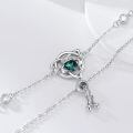 wholesale 925 Sterling Silver Emerald Claddagh Bolo Bracelet with Celtic Knot and CZ Stones Gift for Her-0-3