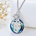 wholesale Sterling Silver Crystal Celtic Knot Heart Ashes Memorial Necklace for Women-0-40