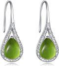wholesale Sterling Silver Moonstone Lapis Larimar Peridot Onyx Opal Nordic Floral Teardrop Earrings-0-0