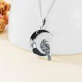 wholesale 925 Sterling Silver Raven Moon Star Necklace Pendant Gothic Jewelry for Women Men-0-3