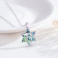 wholesale 925 Sterling Silver Abalone Shell Star of David Pendant Necklace Judaica Jewelry for Women and Men-0-1