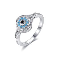 wholesale 925 Sterling Silver Blue And Black Crystal Ring-7