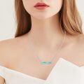 wholesale 925 Sterling Silver Opal Leaf Bar Necklace - White/Blue/Green s for Women & Teen Girls-0-3