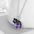 wholesale 14K Gold Pink Crystal Black Cat Pendant Necklace for Women Cats Lover-0-83
