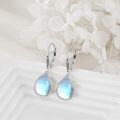 wholesale 925 Sterling Silver Teardrop Rainbow Moonstone Celtic Trinity Knot Drop Earrings-0-2