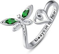 wholesale 925 Sterling Silver Dragonfly Rings Adjustable Thumb Rings Jewelry Gifts for Women-A-Dragonfly