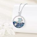 wholesale 925 Sterling Silver Turtle Family Pendant Necklaces for Women Girls Ocean Wave s-0-2