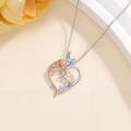 TOUPOP 925 Sterling Silver Rose Heart Butterfly Pendant Jewelry Gifts-0-3
