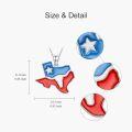 wholesale 925 Sterling Silver Texas State Flag Map Pendant Necklaces for Women Girls  USA America US States Souvenir Traveler Present Accessories 43cm Chain Length-0-4