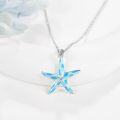 wholesale 925 Sterling Silver Blue Glowing Starfish Pendant Necklace for Women Girls Mothers Day Gift-0-2
