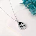 wholesale 925 Sterling Silver Platinum Plated Dragonfly Black Onyx Teardrop Pendant Necklace-0-2