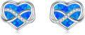 wholesale  Sterling Silver Opal Heart Stud Earrings for Women Minimalist Fashion -0-5