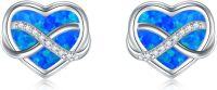 wholesale  Sterling Silver Opal Heart Stud Earrings for Women Minimalist Fashion -style 1