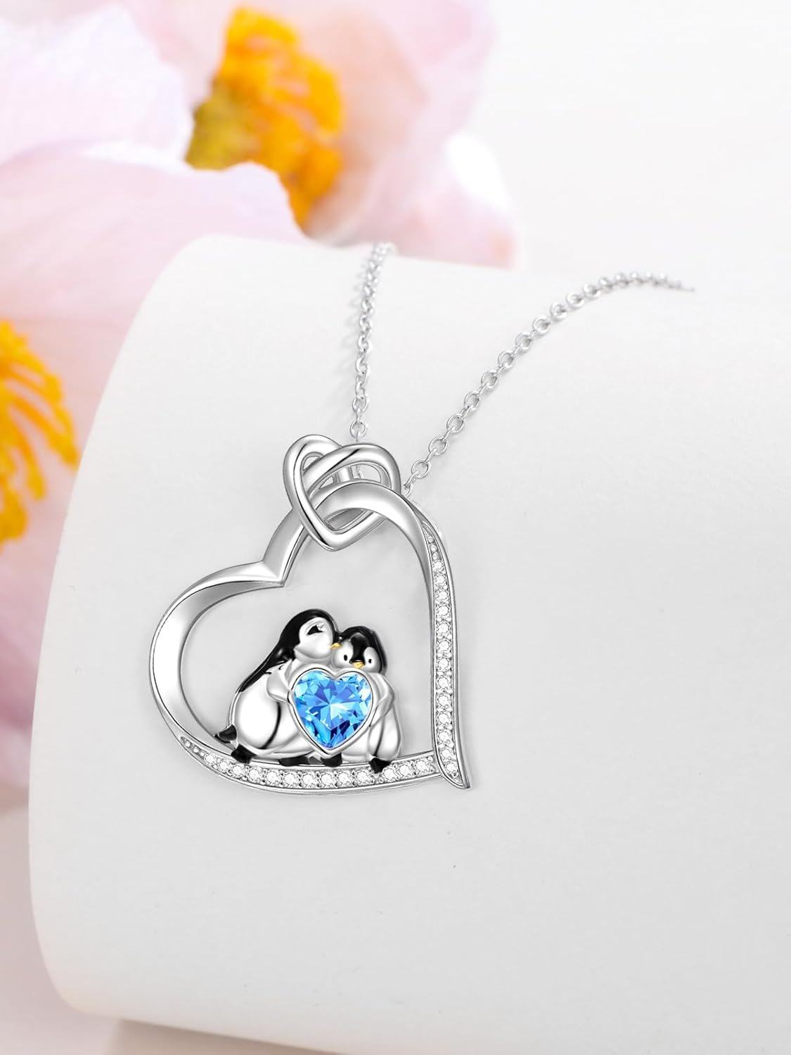 Sterling Silver Snowflake Christmas Tree Snowman Reindeer Penguin Pendant Necklace-0-2