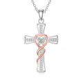 TOUPOP Sterling Silver & Stone Butterfly Faith Christian Pendant Necklace Birthday Gift-0-0