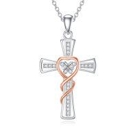 TOUPOP Sterling Silver & Stone Butterfly Faith Christian Pendant Necklace Birthday Gift-undefined