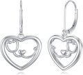 wholesale Silver 925 Sterling Silver Moonstone Filigree Heart Drop Earrings 925 Jewelry for Women Girls Gift Idea-0-0