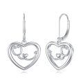 wholesale Silver 925 Sterling Silver Moonstone Filigree Heart Drop Earrings 925 Jewelry for Women Girls Gift Idea-0-0