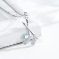 wholesale 925 Sterling Silver Moonstone Hockey Stick Pendant Necklace for Women-0-3