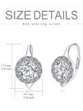 TOUPOP Sterling Silver Celtic Knot Drop Dangle Leverback Earrings-0-4