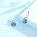 wholesale 925 Sterling Silver Genuine Turquoise Dangle Earrings-0-2