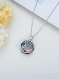 wholesale S925 Sterling Silver Blue Crystal Cat Tree of Life Necklace Gift for Women-0-3