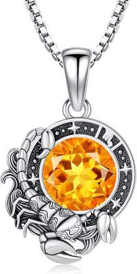wholesale Metal Stone Zodiac Necklace Constellation Pendant Horoscope Gift for Women-Scorpio(November)