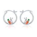 wholesale S925 Sterling Silver Bunny Carrot Hoop Earrings Gift for Women-0-0