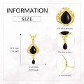 wholesale 925 Sterling Silver Black Onyx Filigree Teardrop Pendant Necklace with Chain 45cm Length-0-3