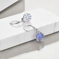 wholesale 925 Sterling Silver Blue Opalite Drop Earring Leverbacks for Women-0-32